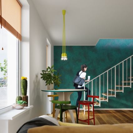 Candelabro suspenso DIEGO 3xE27/60W/230V amarelo