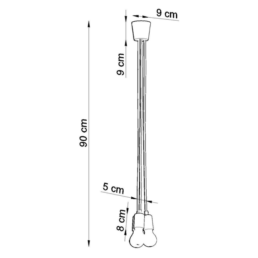 Candelabro suspenso DIEGO 3xE27/60W/230V amarelo