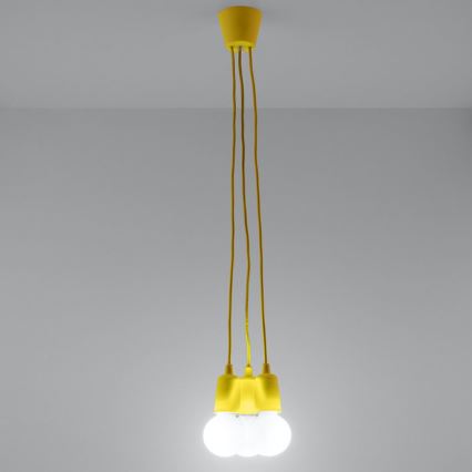 Candelabro suspenso DIEGO 3xE27/60W/230V amarelo