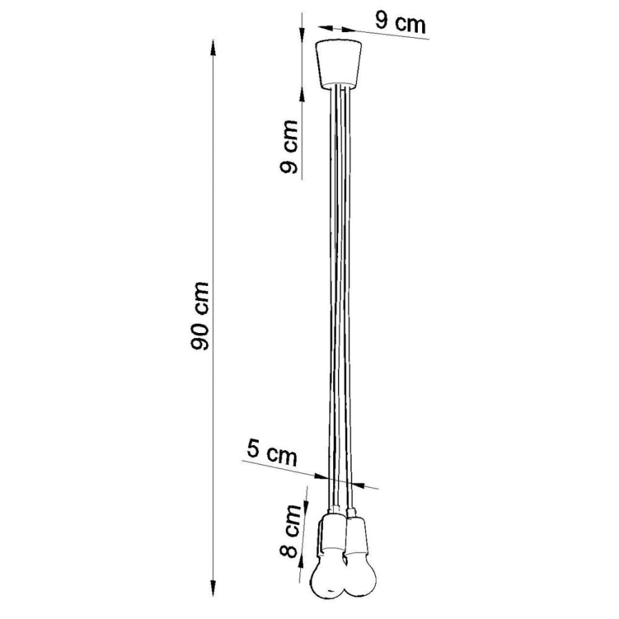 Candelabro suspenso DIEGO 3xE27/60W/230V laranja