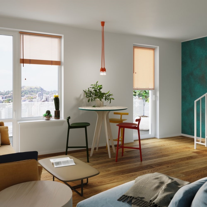 Candelabro suspenso DIEGO 3xE27/60W/230V laranja