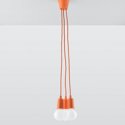Candelabro suspenso DIEGO 3xE27/60W/230V laranja