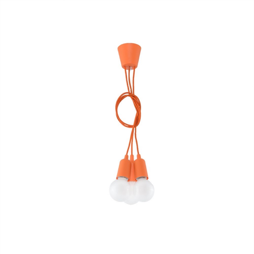 Candelabro suspenso DIEGO 3xE27/60W/230V laranja