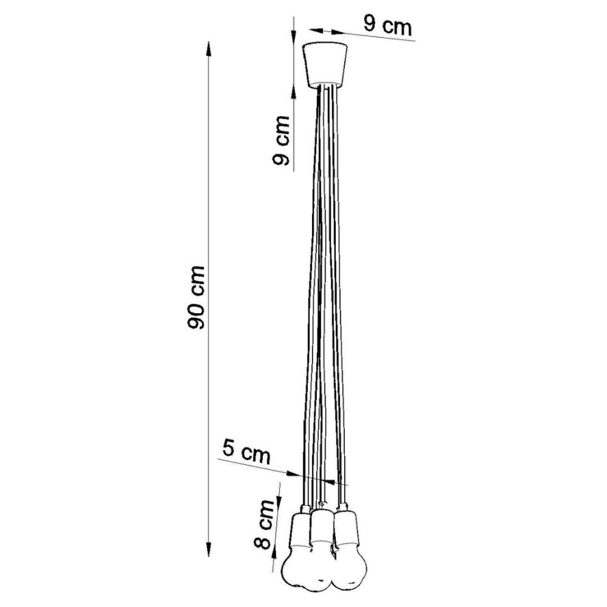 Candelabro suspenso DIEGO 5xE27/60W/230V amarelo