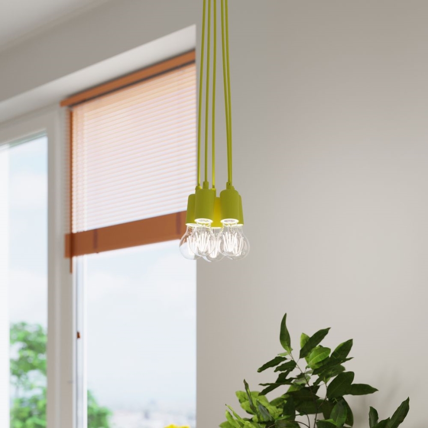 Candelabro suspenso DIEGO 5xE27/60W/230V amarelo