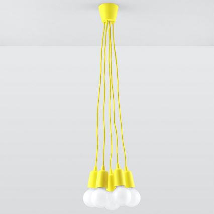 Candelabro suspenso DIEGO 5xE27/60W/230V amarelo