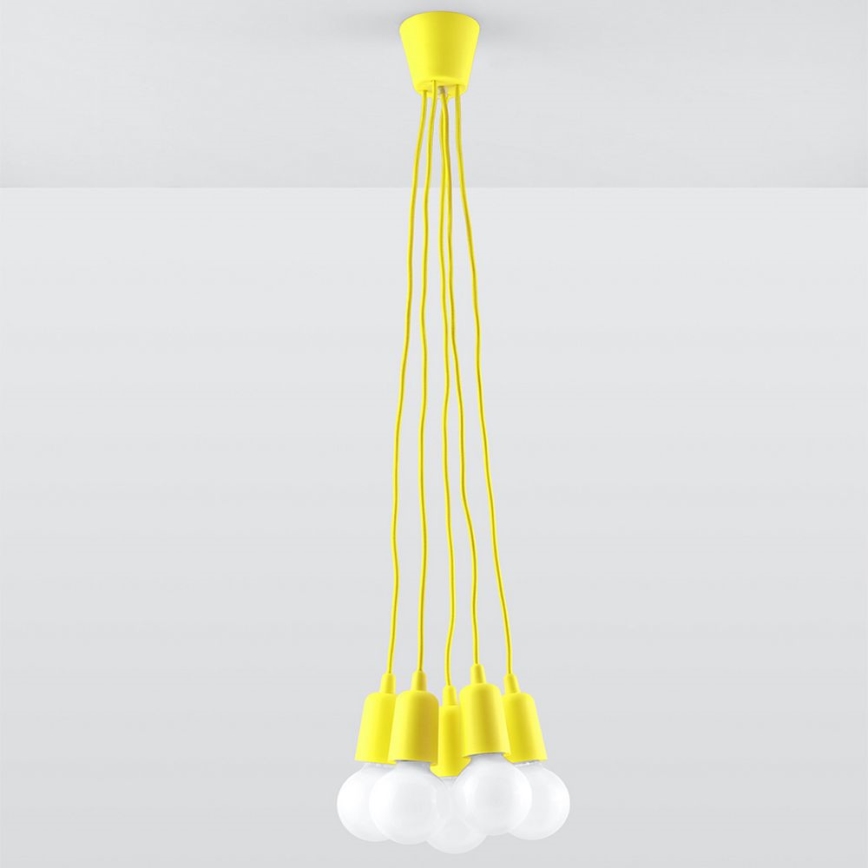 Candelabro suspenso DIEGO 5xE27/60W/230V amarelo