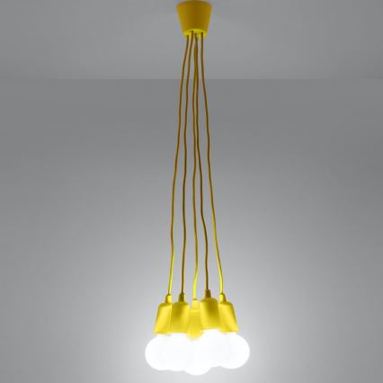 Candelabro suspenso DIEGO 5xE27/60W/230V amarelo