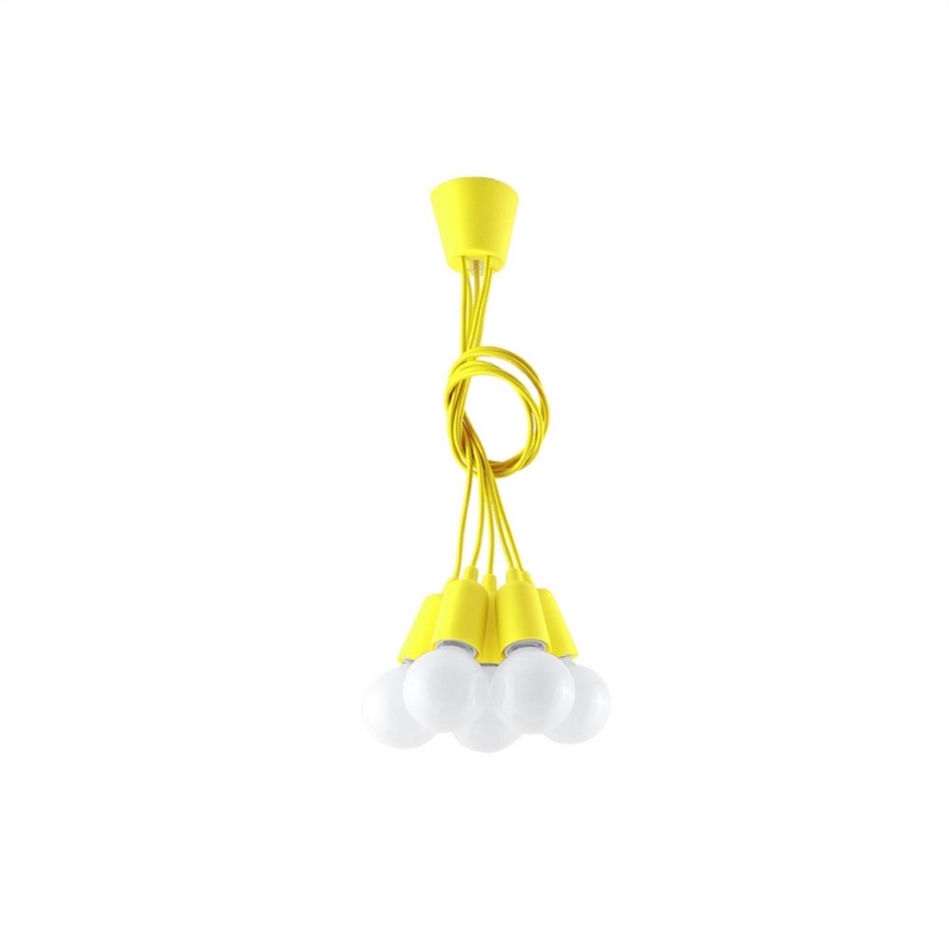 Candelabro suspenso DIEGO 5xE27/60W/230V amarelo