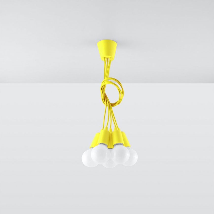 Candelabro suspenso DIEGO 5xE27/60W/230V amarelo