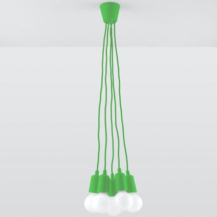 Candelabro suspenso DIEGO 5xE27/60W/230V verde