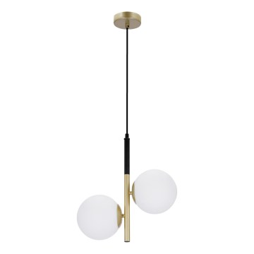 Candelabro suspenso DUO 2xE14/40W/230V dourado/preto