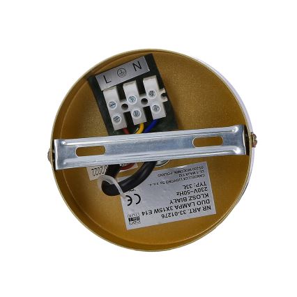 Candelabro suspenso DUO 3xE14/40W/230V dourado/preto