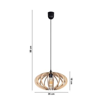 Candelabro suspenso EARTH 1xE27/60W/230V preto/bege