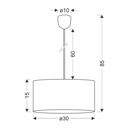 Candelabro suspenso ECOLINE 1xE27/60W/230V castanho