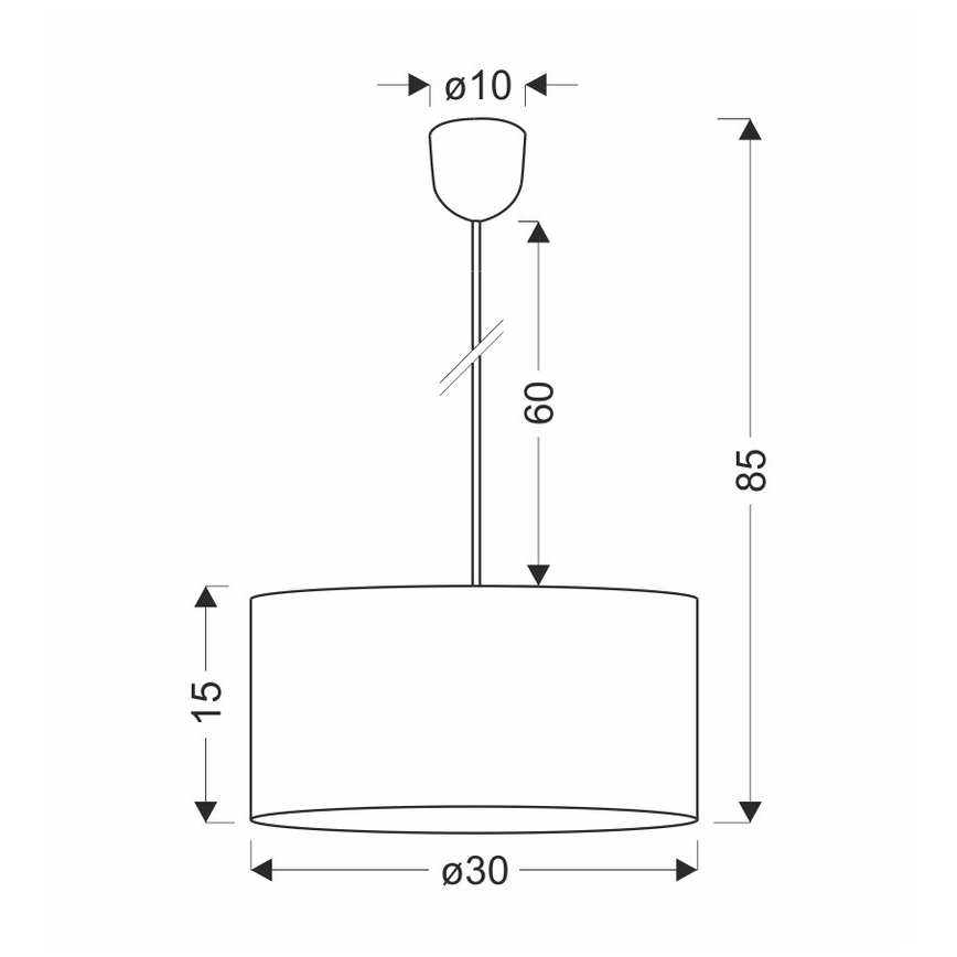 Candelabro suspenso ECOLINE 1xE27/60W/230V castanho