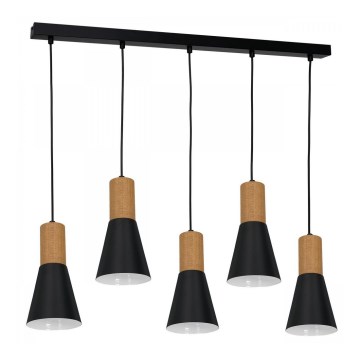 Candelabro suspenso EDMON 5xE27/60W/230V preto