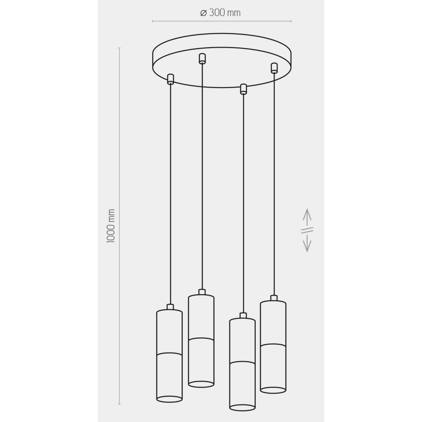 Candelabro suspenso ELIT 4xGU10/10W/230V branco