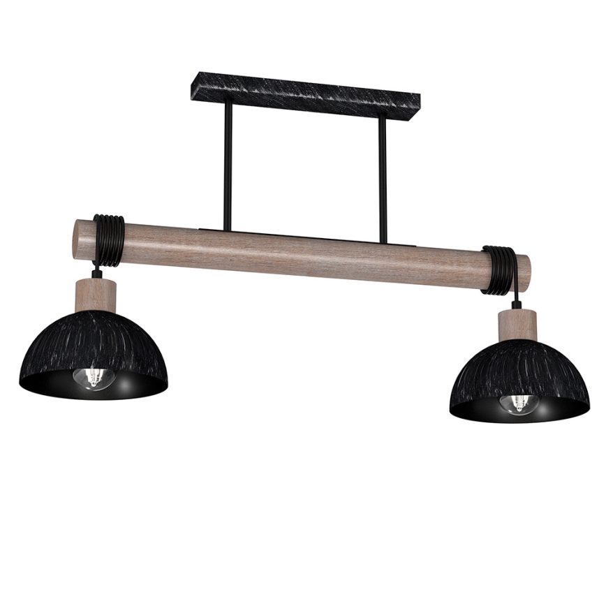 Candelabro suspenso ERIK 2xE27/60W/230V castanho/preto