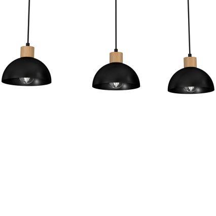 Candelabro suspenso ERIK 3xE27/60W/230V bege/preto