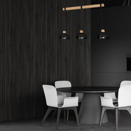 Candelabro suspenso ERIK 3xE27/60W/230V bege/preto