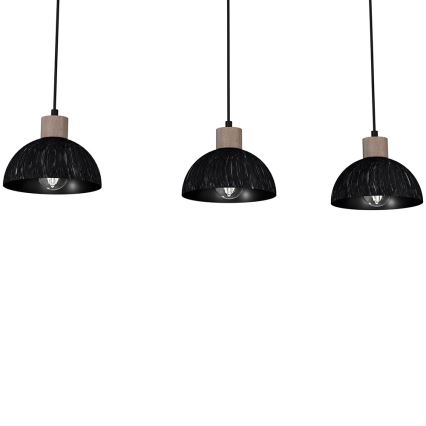 Candelabro suspenso ERIK 3xE27/60W/230V castanho/preto