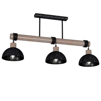 Candelabro suspenso ERIK 3xE27/60W/230V castanho/preto