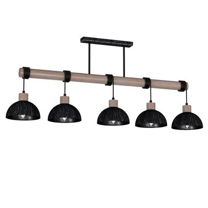 Candelabro suspenso ERIK 5xE27/60W/230V castanho/preto