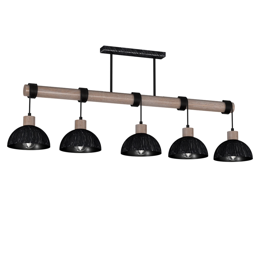Candelabro suspenso ERIK 5xE27/60W/230V castanho/preto