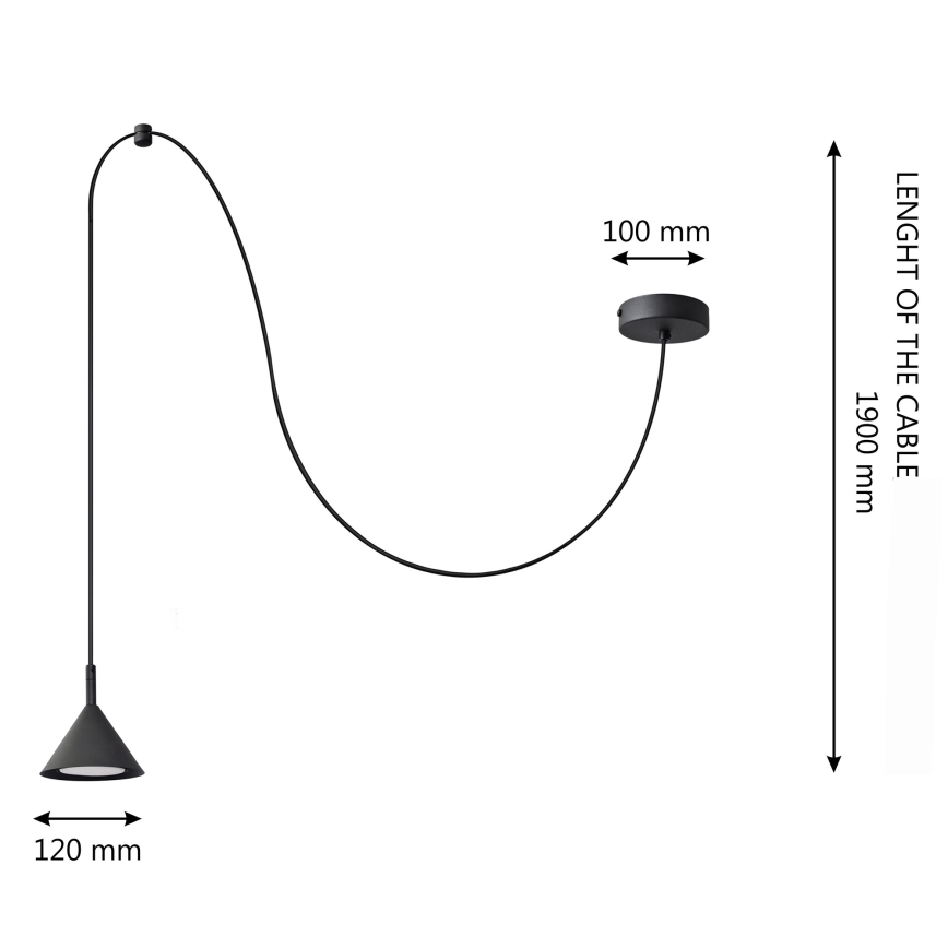 Candelabro suspenso ETNA 1xGX53/15W/230V preto