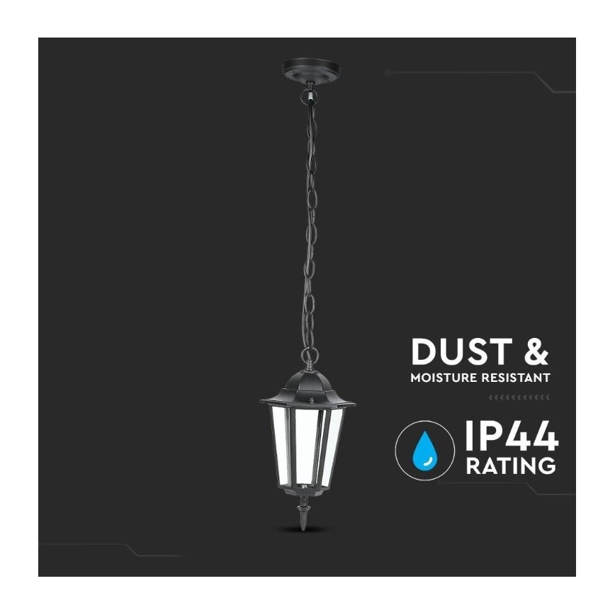 Candelabro suspenso exterior 1xE27/40W/230V IP44 preto