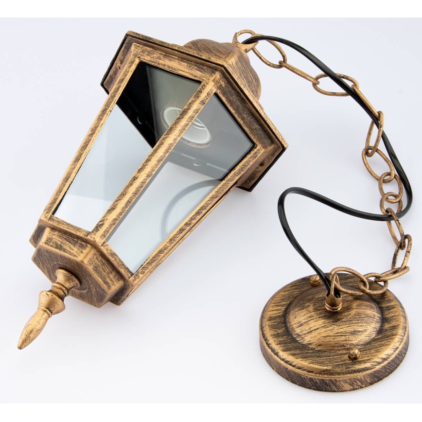 Candelabro suspenso exterior 1xE27/60W/230V dourado IP44