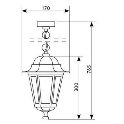 Candelabro suspenso exterior 1xE27/60W/230V dourado IP44