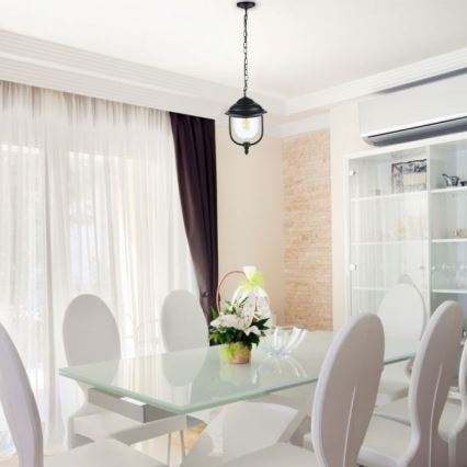 Candelabro suspenso exterior 1xE27/60W/230V IP44 preto