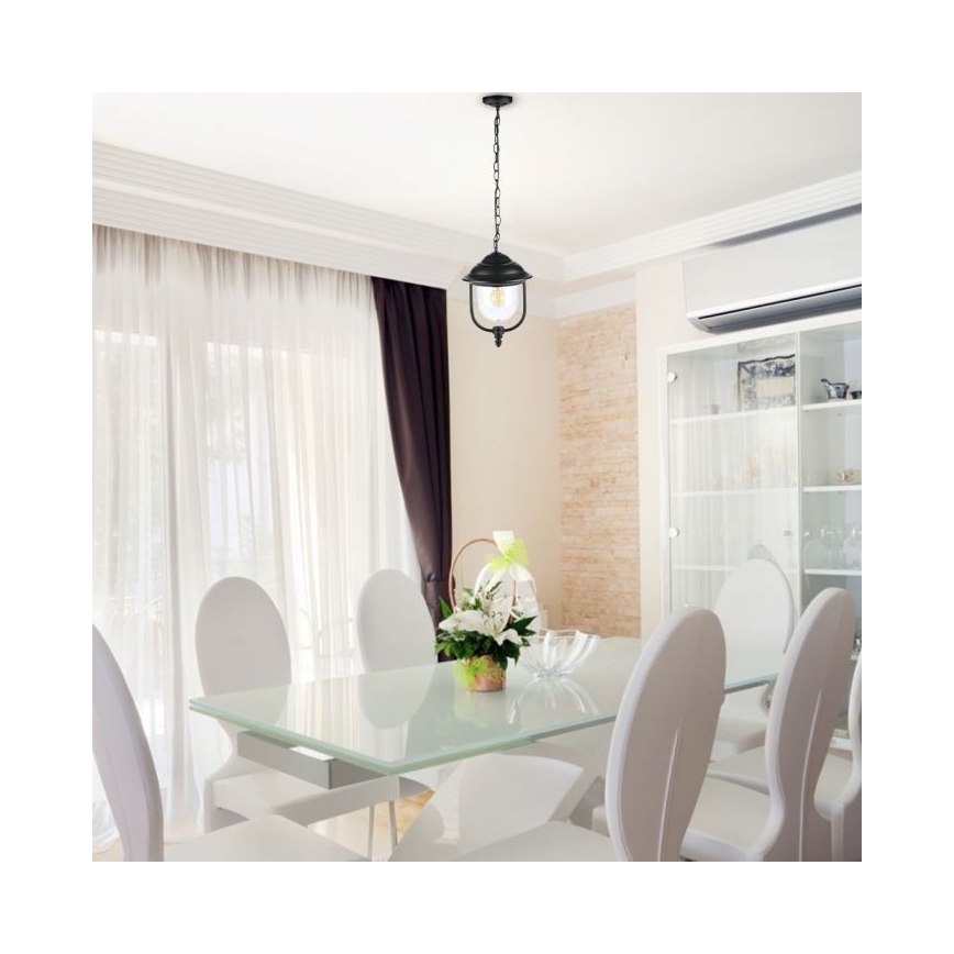 Candelabro suspenso exterior 1xE27/60W/230V IP44 preto