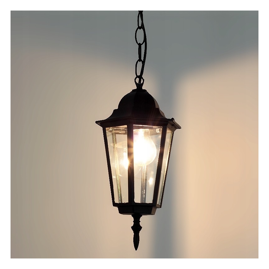 Candelabro suspenso exterior 1xE27/60W/230V preto