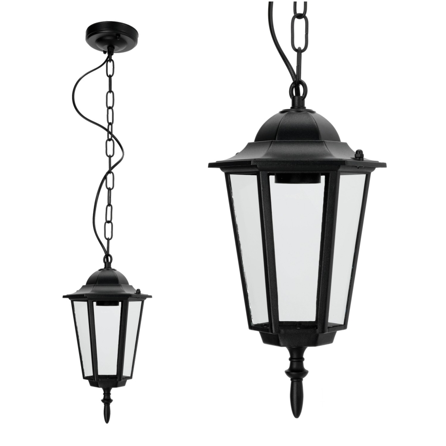 Candelabro suspenso exterior 1xE27/60W/230V preto