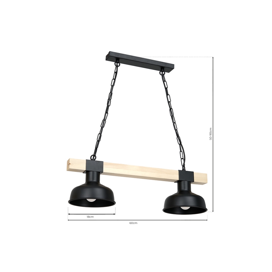 Candelabro suspenso FARO 2xE27/60W/230V