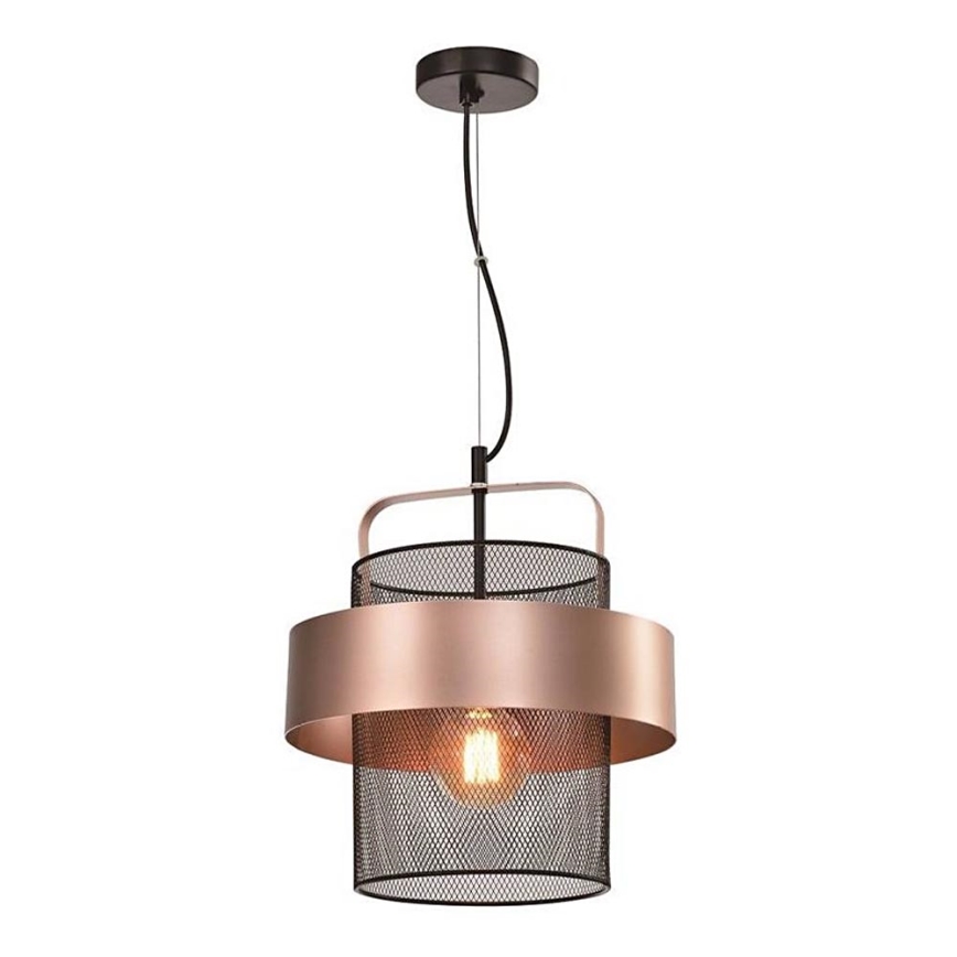 Candelabro suspenso FIBA 1xE27/60W/230V Rosa dourado/preto
