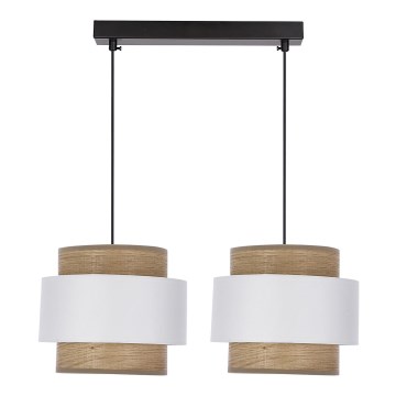 Candelabro suspenso FORNI 2xE27/40W/230V castanho/branco