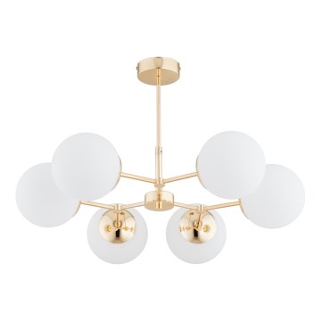 Candelabro suspenso FOTON  6xE14/40W/230V dourado/branco
