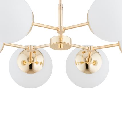 Candelabro suspenso FOTON  6xE14/40W/230V dourado/branco