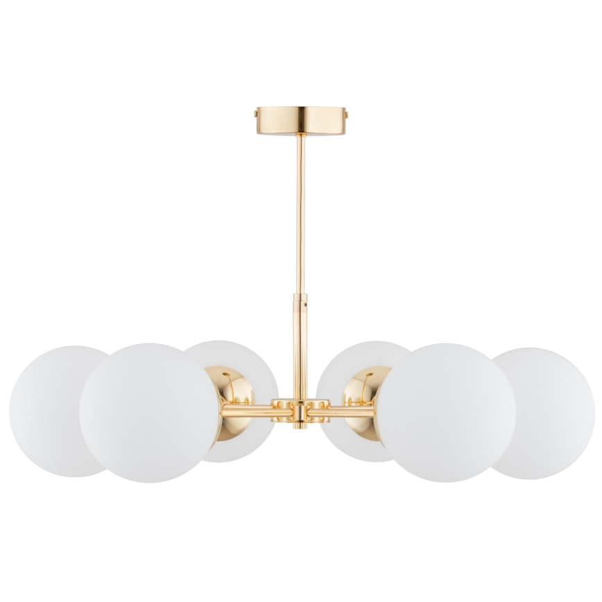 Candelabro suspenso FOTON  6xE14/40W/230V dourado/branco