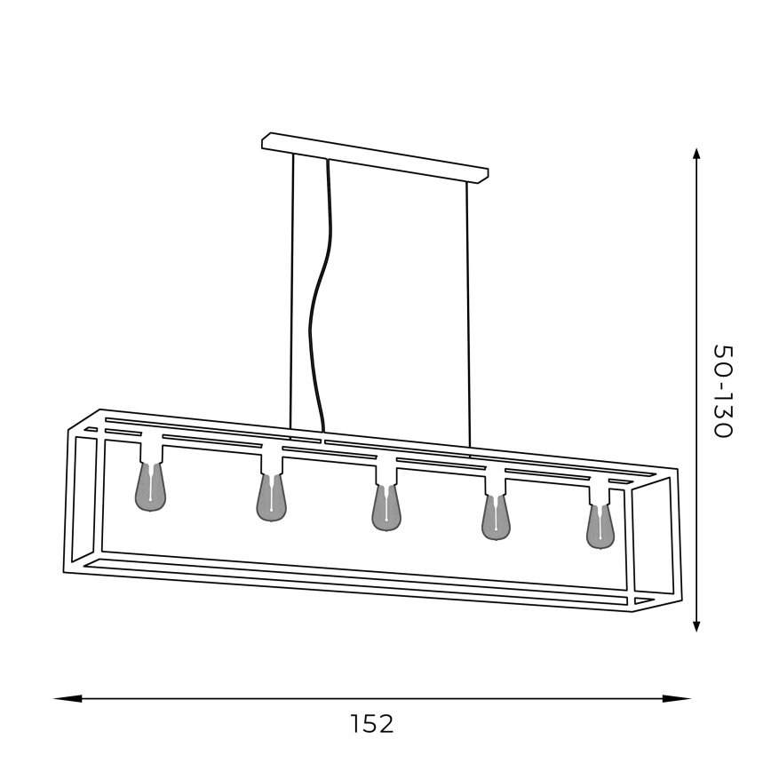 Candelabro suspenso FRAME 5xE27/60W/230V preto