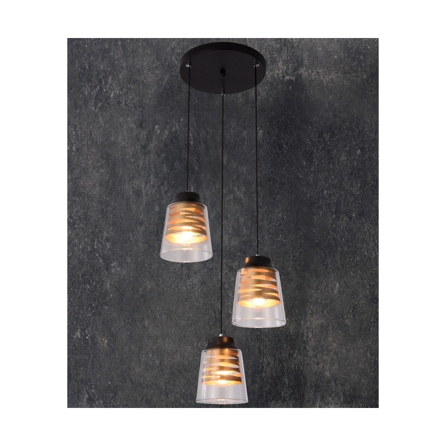 Candelabro suspenso FRESNO 3xE27/60W/230V