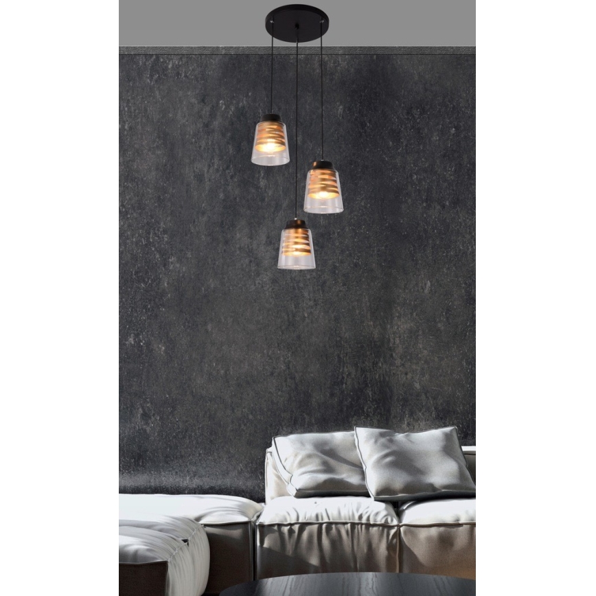 Candelabro suspenso FRESNO 3xE27/60W/230V