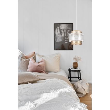 Candelabro suspenso GABI 1xE27/60W/230V dourado/branco diâmetro 20 cm