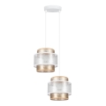 Candelabro suspenso GABI 2xE27/60W/230V dourado/branco diâmetro 30 cm