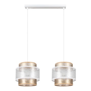 Candelabro suspenso GABI 2xE27/60W/230V dourado/branco