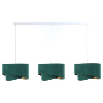 Candelabro suspenso GALAXY 3xE27/60W/230V verde/dourado
